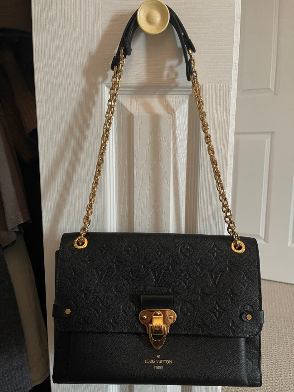 Louis Vuitton Black Monogram Gold-Chain Shoulder Bag - Picture 2 of 10